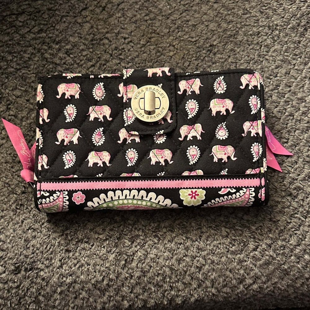 Vera Bradley Black and Pink Elephant Kids Accessory